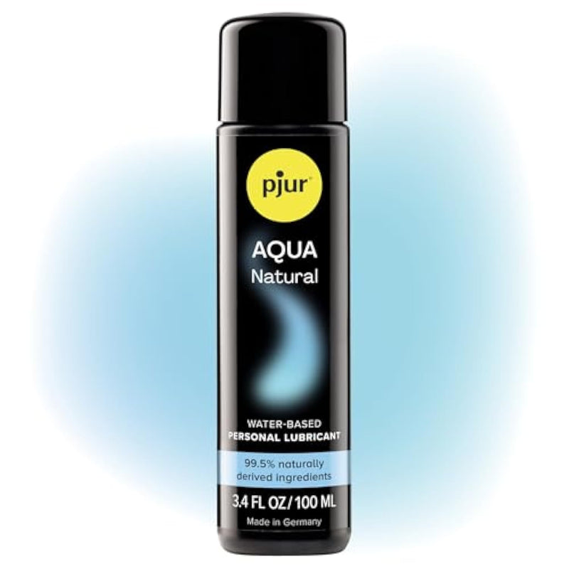 Aqua Natural Water-Based Lubricant, Personal Lube For Men, Women, And Couples, Toy-Safe & Long-Lasting - 3.4 Fl Oz / 100 Ml
