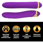 Bedroom Your Highness [Purple] Intimate Vibrator For Women By Burruss | Couples Rechargeable Massager With Usb Charging Cable, Satin Pouch | Portable Pleasure Adult Toys