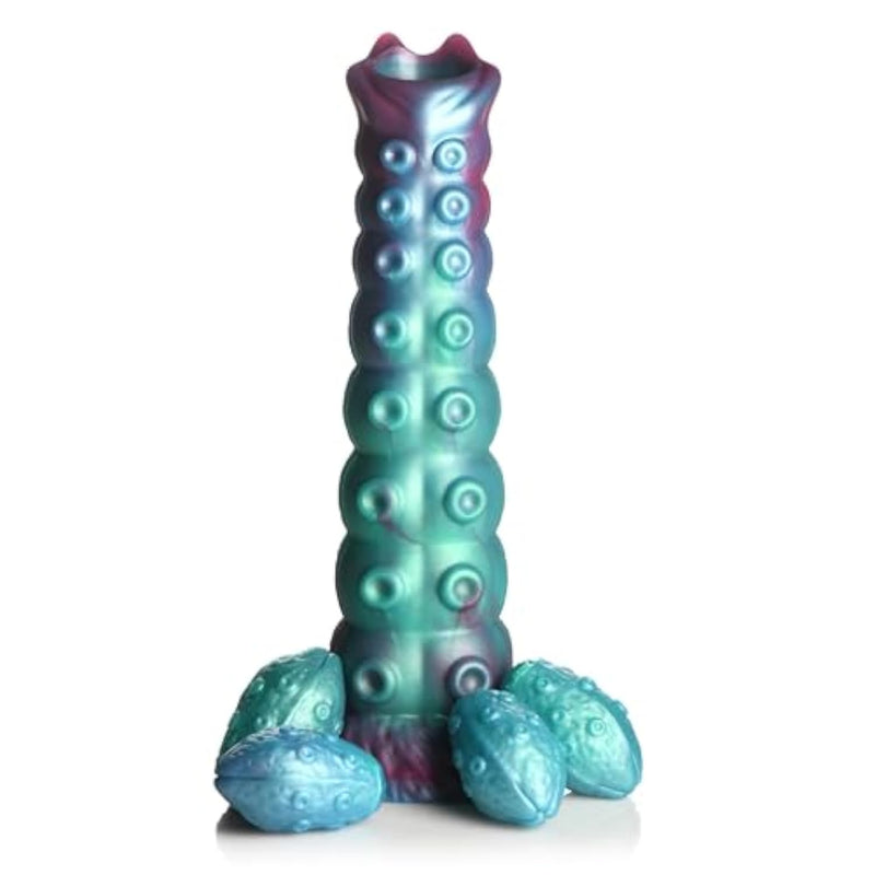 Galactic Breeder Ovipositor Silicone Dildo For Beginners, Men, Women, & Couples. Fantasy Ovipositor Dildo, Suction Cup Base. Harness Compatible & Premium Silicone. 5 Pieces, Red & Teal.