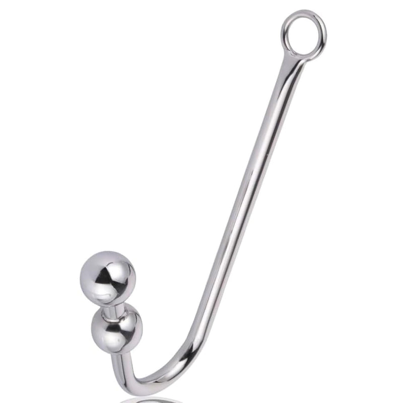 Stainless Steel Anal Hook Fetish Bondage Hook Sex Toys Steel Anal Plug Rope Hook Bondage With Smooth Anal Ball Sex Games Unisex Fetish Toy For Couple Lovers (2 Anal Balls)