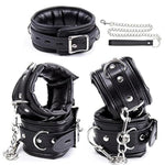Adjustable Padded Leather Restraints Set for Intimate Play