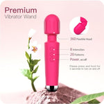 Vibrator Wand Sex Toys,Clit Stimulator Vibrators,Vibrator For Woman,Wand Massager Sex Toy,20 Patterns,8 Speeds Of Pleasure,Quiet Adult Sex Toys,Waterproof, For Women Gifts (Rose Red)