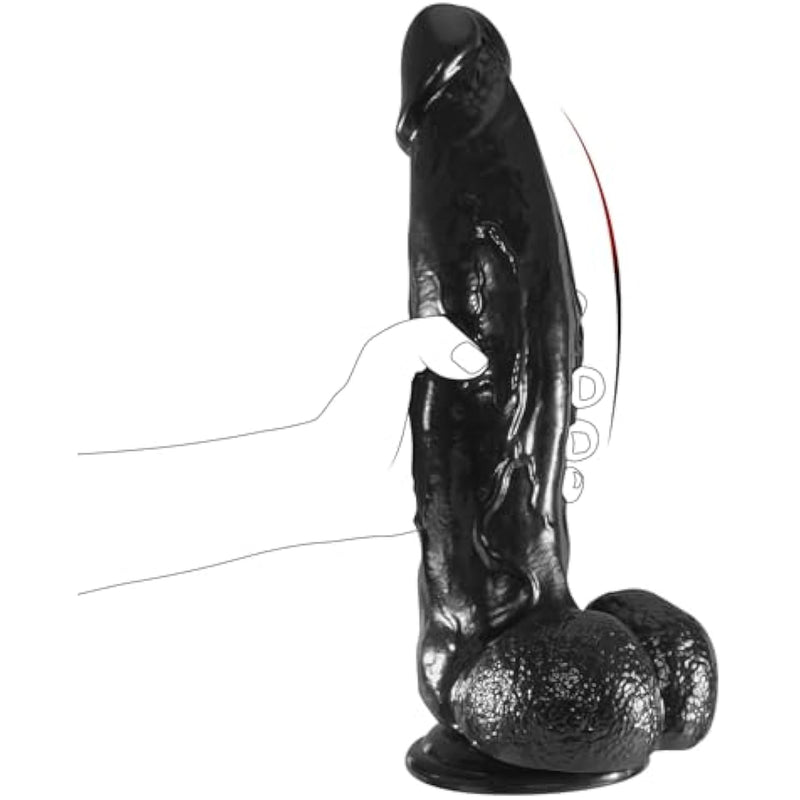 12.2 Inch Realistic Dildo Sex Toys, 2.8'' Diameter Huge Thick Dildos With Strong Suction Cups, Big Black Penis For Clitoral Vagina & G-Spot Anal Stimulation Adult Toys For Women And Couple