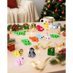 36 Pcs Mini 3D Printed Animals Figurines Set, Adorable Articulated Flexible Desk Pets For Kids, Wild, Zoo & Sea Creatures, Christmas Party Favors Stocking Stuffers, Classroom Rewards (Mix Animals)