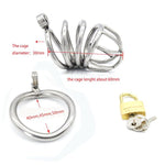 Male Chastity Device Hypoallergenic Stainless Steel Cock Cage Penis Ring L Size Virginity Lock Chastity Belt Adult Game Sex Toy (1.96 Inch/ 5.0Cm)