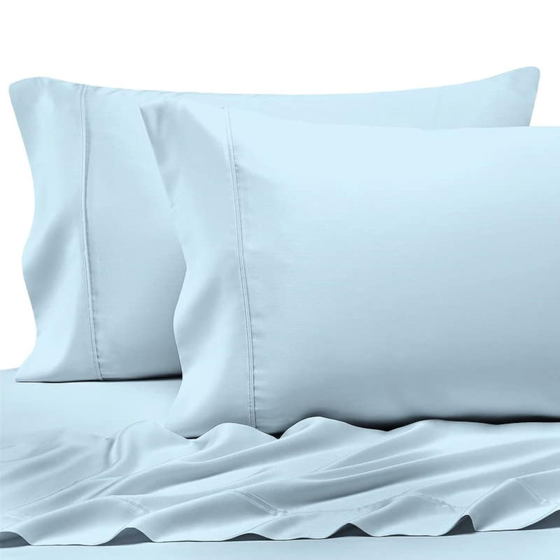 400 Thread Count Cotton Standard Pillowcases Sky Blue 100% Long Staple Cotton