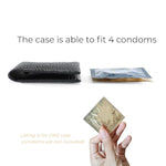Condom Holder Case Storage For Men Gift Pu Leather Square Mini Purse (Black)