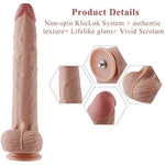 11.8”Vibrating Dildo With 3 Speeds + 4 Modes With Kliclok System - Extra-Length Silicone Dildo For Advanced Users - 9.8" Insert-Able Length, Max Girth 6.7",Max Diameter 2.1" - Amazing Series