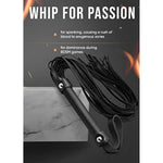 Black Faux Leather Whip 18" Feather Tickler 15" Set - Equestrian Riding Whip - French Tickler - Whip Feather