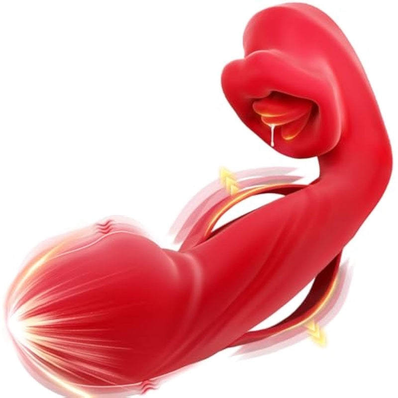 Thrusting Vibrator Rose Sex Toy - Tongue Toy For Women With 7 Licking Vibrating Flapping Sucking Vibrator For Woman Adult Toys For Couples Sex Toys G Spot Vibrator For Female Dildo Vibrators