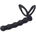 The Best Male Gift Idea - Anal Bead Plug & Dual Erection Rings Set - Sex Toys For Couples - Butt Plug Set - Penis And Cock Rings - Anal Sex Toy Accessories For Adults