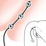 Metal Anal Beads Butt Plug Trainer with Safe O-Ring for Prostate Massage and Vaginal Stimulation