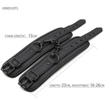 Leather Handcuffs Ankle Cuffs Neck Choker With Chain Bondage Restraint Bdsm Cosplay?3Pcs?