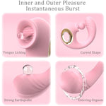 Vibrator Sex Toys Thrusting Dildo - 3 In 1 Adult Toy G Spot Clitoral Stimulator For Women With 12 Thrusting Vibrating + 12 Sucking Licking,Suckers Clit Nipple Anal Sex Game Oral For Couple Female Men