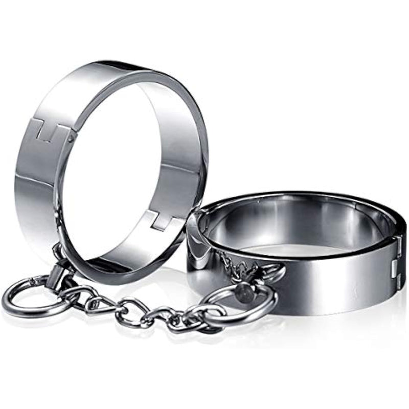 Fetish Bondage Handcuffs For Sm Bdsm Games, Metal Handcuffs For Couple Flirting, Bed Restraints Sex Toys Adult Game (Diameter:2.16 Inch/5.5 Cm, With Connecting Chain)
