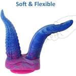 Realistic Double-Ended Dildo G-Spot Stimulation, 10.8 Inch Big Silicone Tongue Dildo With Suction Cup For Hands-Free Play, Tentacle Fantasy Dildo For Vaginal Anal Adult Sex Toys For Women Men