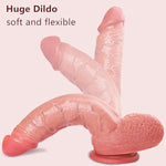 2.75" Diameter Huge Dildo, 13.4 Inch Big Dildo Dual Density Silicone Long Dildos With Suction Cup, Realistic Dildos For G Spot And Anal Play, Thick Penis Sex Toys For Women Men Couples