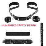 Bdsm Sex Bondage Thigh Sling - Neck To Wrist Restraints Kit - Adults Bondage Sex Toys Sm Games Play Tools - Adjustable Sex Bondage Restraints Set With Writs And Thigh Cuffs For Couples
