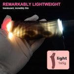 Lifelike Light Weight Cock Sleeve Penis Extension Blood Red Ejaculating Delay Squirting Penis Sleeve Adult Sex Toys For Men Couples (N-Bf5212, L)