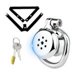 Inverted Chastity Cage With Invisible Lock Negative Cock Cage With Urine Tray And 7 Ventilation Holes Sex Toys Male Chasity Device To Restrain Man'S Penis Steel Bondage Gear (1.96In,Belt)
