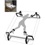 Bdsm Bed Restraint Kit - Sex Bondage Adult Toys For Couples With Handcuffs, Wide Strap, Adjustable Length, And Quick 3-Minute Installation