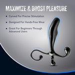 Sex Toys - Prostimulator Vx1 Prostate Massager - 5 Inch P-Spot Anal Plug For Intense Orgasm - Designed For Hands-Free Play - Advanced Butt Plug For Men, Women, Couples - Black