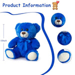 Teddy Bear Stuffed Animal Small Plush Teddy Bear Toys For Children Girlfriend Family Congratulations Baby Shower Birthday Royal Blue 10 Inch
