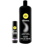 Original Silicone Based Personal Lubricant 34 Fl Oz & Back Door Silicone Based Anal Lubricant 3.4 Fl Oz - Couples Sex Toys Bundle