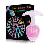 Crystal Anal Plug for Women and Men - Medium Size with Glass Bead and Soft Liquid Silicone
