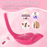 Wearable Panty Vibrator For Women - Adult Toy With Remote Control Of 10 Vibration Modes And Charging Base For Female Couples Rose Red