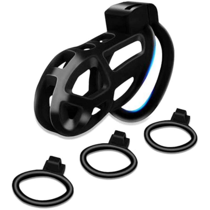 Male Chastity Cage, Lightweight Cock Cage Device, Large Chastity Device With 3 Sizes Rings, Penis Training And Abstinence Bdsm Sex Toys For Men?M?