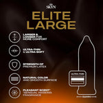 Elite Large Non-Latex Lubricated Condoms, 36 Count, Comfortable And Smooth Lubricated Condoms, Triple Tested (Pack Of 1)