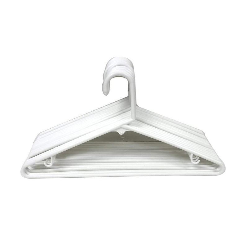 Set Of 16 White Durable Lightweight Plastic Adult Hangers - 35 Grams