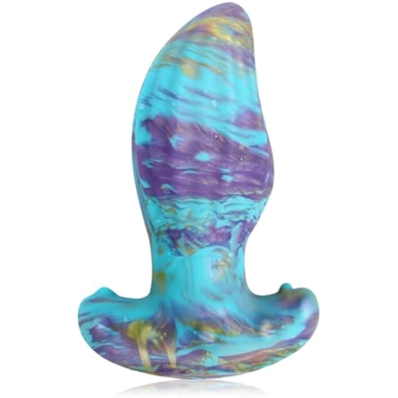 Soft Anal Plug Liquid Silicone Butt Plug With Thick T-Shaped Base Anal Stretcher Prostate Massager G-Spot Stimulation For Beginner Advanced Players Mixed Color (L)