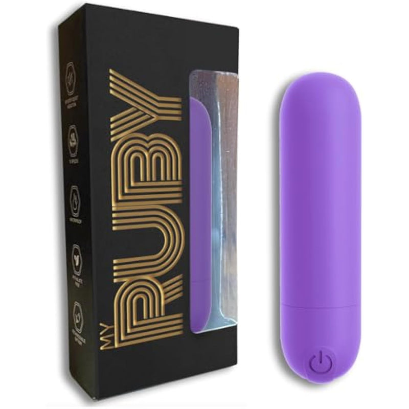 Bullet Vibrator For Women - Mini Vibrator For Beginners, Fully Waterproof Adult Sex Toy, Cordless, Usb Rechargeable, Small Personal Massager With 10 Vibration Settings (Purple)