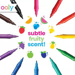 12 Color Fruit Scented Markers for Kids, Vibrant Rainbow Art Set