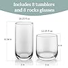 Ascent 16-Piece Tumbler and Rocks Glass Set