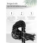 Premium Sex Whip With Rhinestones For Bedroom Play, Faux Leather Floggers Adult Play, Bdsm Whip For Spanking, Black