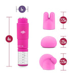 Rose Revitalize Massage Kit - Massager, External Massager Vibrator - 3 Ultrasilk Smooth Puria Silicone Attachments For Pleasure, Stress Relief - Waterproof - Pocket Sized - Pink