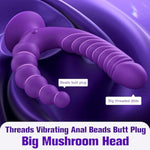 Double Dildo Lesbian Toys - Sex Toy Double Sided Dildos G Spot Suction Cup Vibrator With Anal Beads & 10 Vibrating Modes, Adult Toys Vibrators With Remote Control For Womens Couples Games