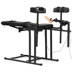 Ultimate Fully Adjustable Obedience Chair With Sex Machine – Thrusting Dildo For Men, Women & Couples | Durable Frame, D-Rings & Quick Release Straps | 4-Piece Bondage Set – Black