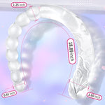 Double Ended Dildo 18.89 Inch Anal Beads With Veins And Glans For Anal Vagina Stimulation Double Side Cock Prostate Massager Sex Toy For Lesbian Men Women Transparent