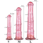 Long Optional Size Silicone Made Soft Artificial Horse Dildo Multi Color Suction Flexible Animal Style Different Texture (L)