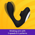 Indulge Stroking Clit Sucker Sex Toy | Clitoris & G Spot Stimulator Vibrator For Women | Vibrating Finger Massager Adult Sex Toy | Suction Dildo Vibrator Clitoral G Spot Stimulation | Black