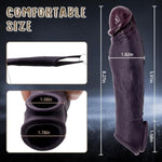 Penis Sleeve With Cock Ring Sex Toys, Ultra-Soft Silicone 8.6'' Cock Sleeve, Reusable Penis Cuff Thickened Testicle Ring Male Adult Toys, Penis Extender And Penis Enlarger For Men(Brown)