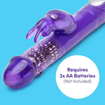 Jessica Rabbit Xtra Rabbit Vibrator - 4.5 Inch Rotating & Thrusting Vibrator For Women - 7 Patterns & 3 Speeds - Dual Stimulation Adult Sex Toy - Waterproof - Purple