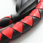 Fetish Whips 48" Leather Horse Crop, Red And Black Riding Crop Whip, Faux Leather Crop Whips, Leather Horse Crop Whip For Couples
