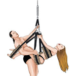 Adult Sex Swing Set-360° Spinning Trapeze Fluffy Liner Super Soft Swing Kit Indoor Ceiling Swing With Steel Triangle And Spring Support 800 Lbs For Couples Adult