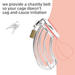 Large Lightweight Chastity Cage By With 4-Way Chastity Belt And 3 Size Rings- Adult Toy For Bondage