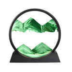 Dynamic 3D Deep Sea Landscape Sand Art in Motion, 7 Inch Round Glass Desktop Decor